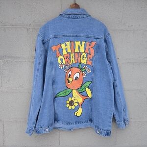 Walt Disney World Vault 50th Anniversary Orange Bird Denim Jacket  Adult ● XL